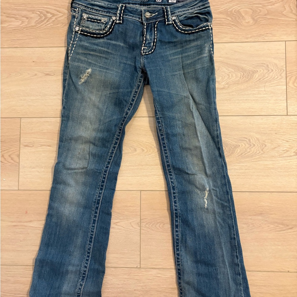 Miss Me Distressed Blue Boot Cut Jeans